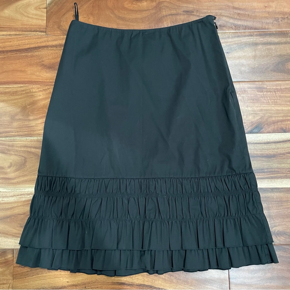 Vintage Prada Ruffled Hem Cotton Skirt